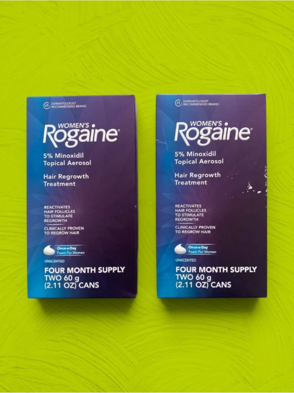 Women's Rogaine 5% Minoxidil Hair Regrowth Treatment - 2 boxes